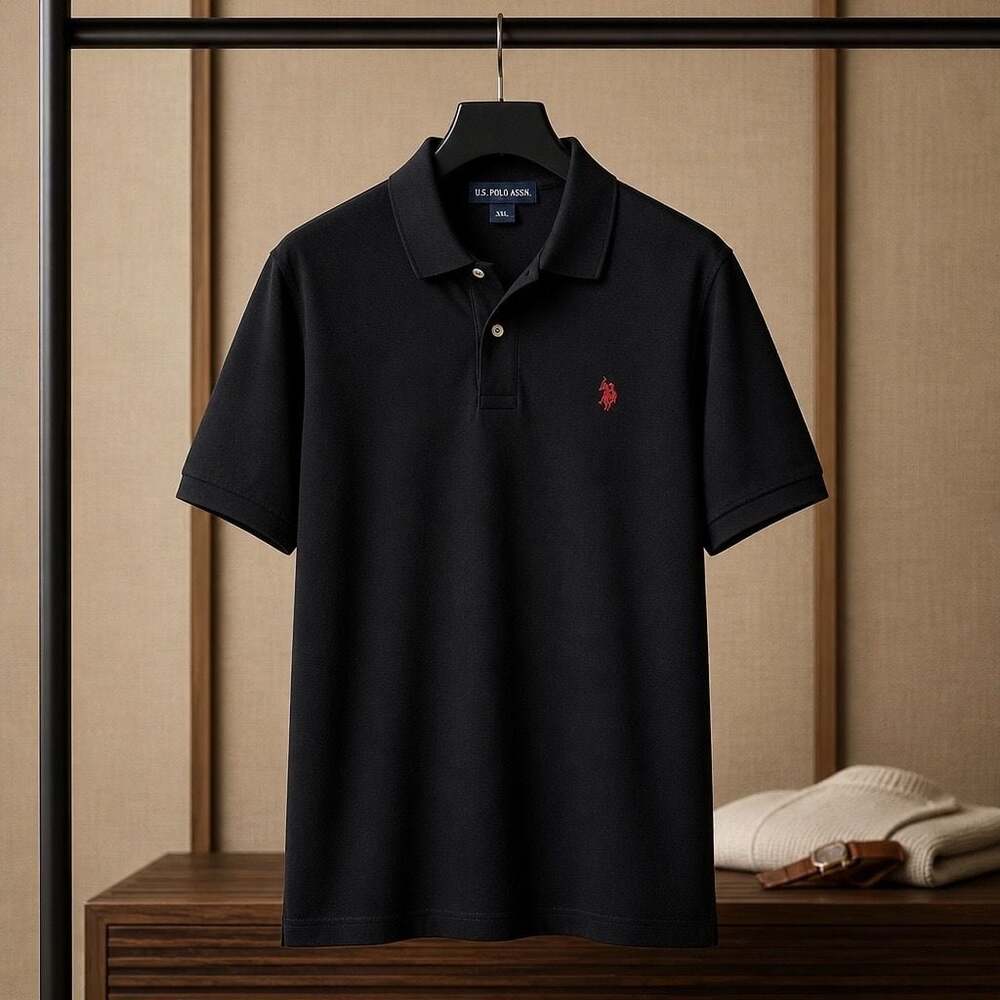 U.S. Polo Assn. Men's Black Short Sleeve Polo Shirt Size XXL #451